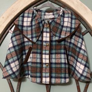 Girls’ 3-4T Janie and Jack Plaid Cape Jacket